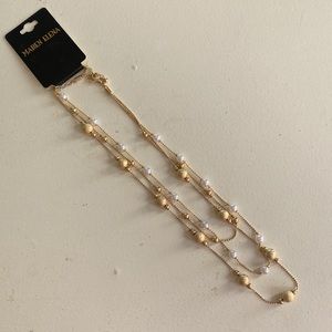 Maren Elena Gold and Pearl Layered necklace